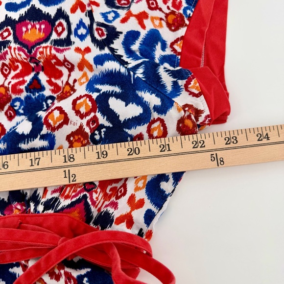 Koi by Kathy Peterson Scrub Top Women’s XL Mock Wrap Ikat Floral PO#3969 EUC - Picture 7 of 8
